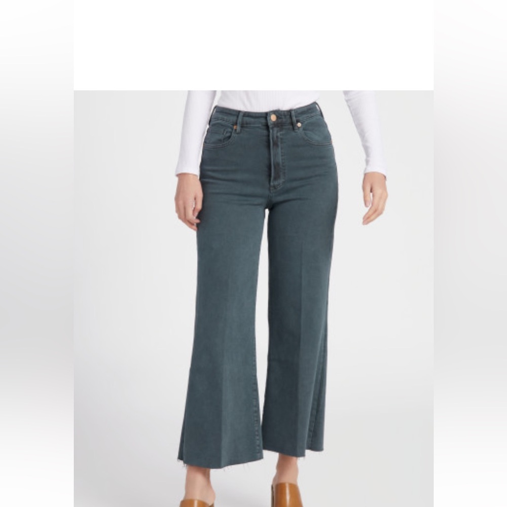 Dear John Women's Wide Leg Ponderosa Pine Green Jeans 32Petite